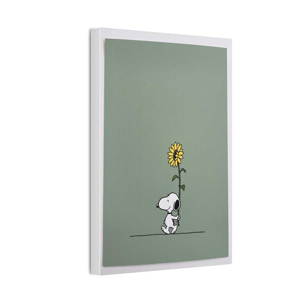 Snoopy With Sunflower Canvas