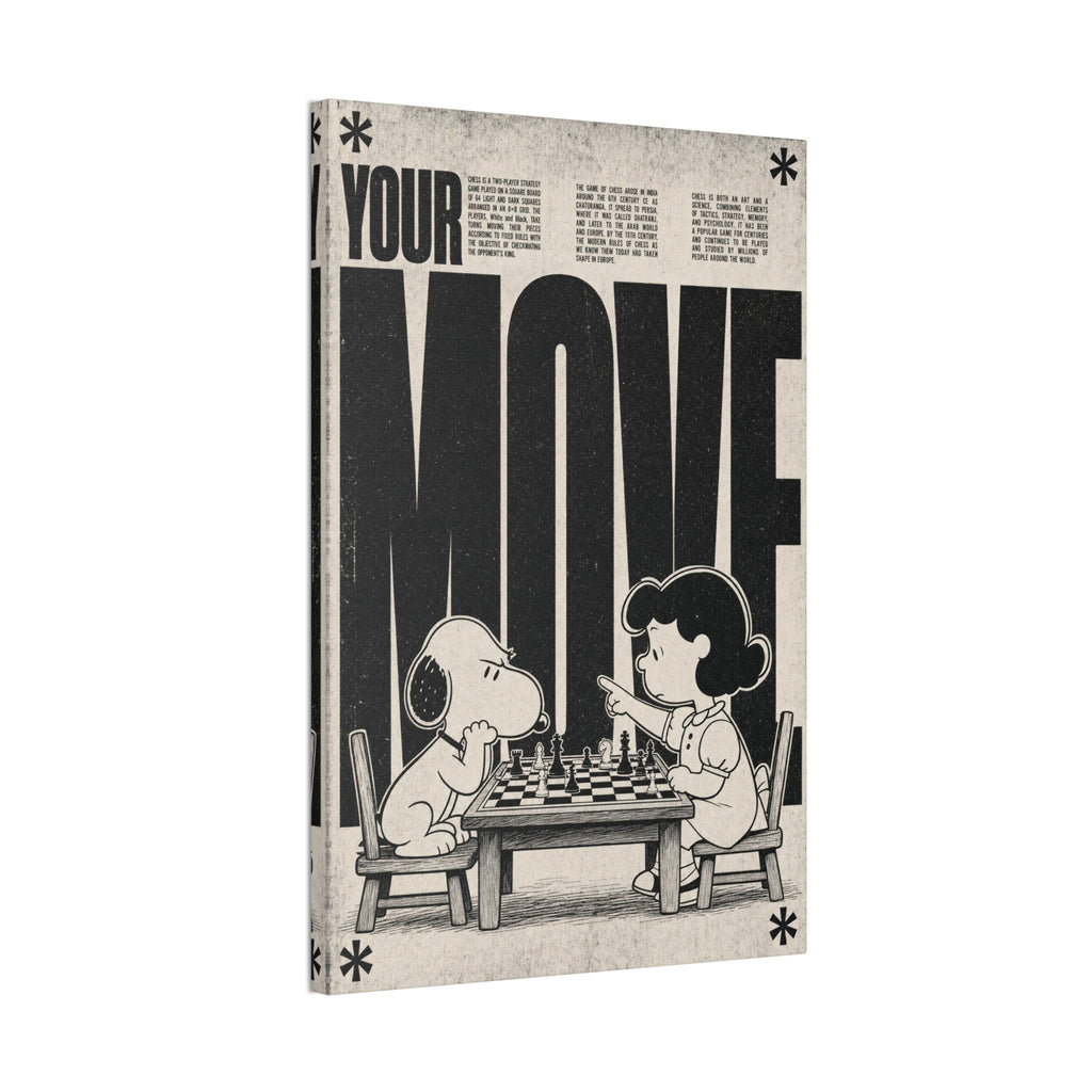 Snoopy Chess Scene Canvas