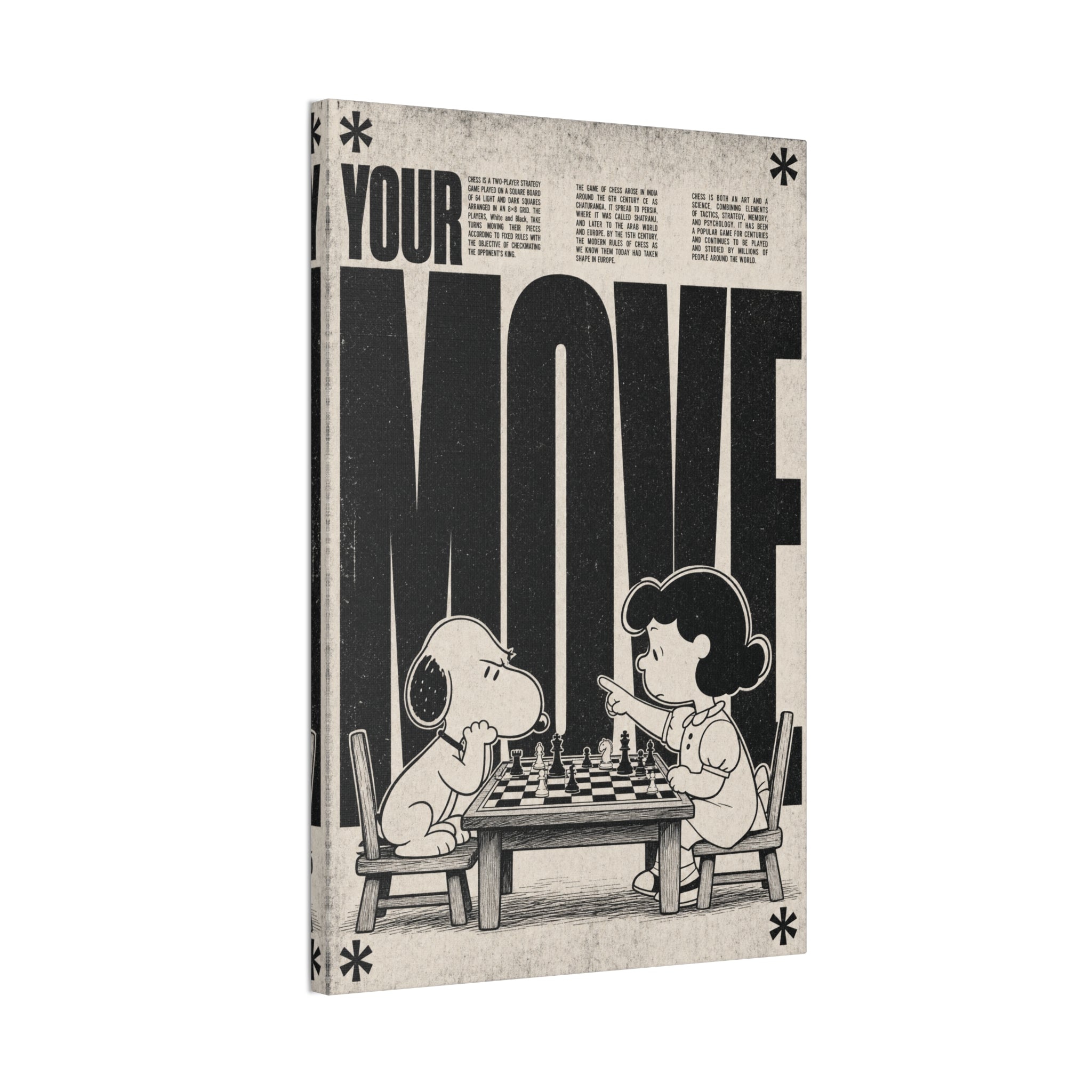 Snoopy Chess Scene Canvas