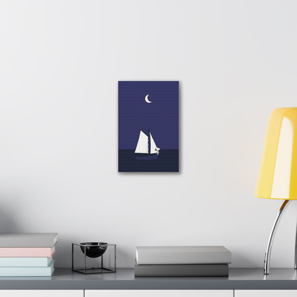 Sailboat Night Scene Canvas