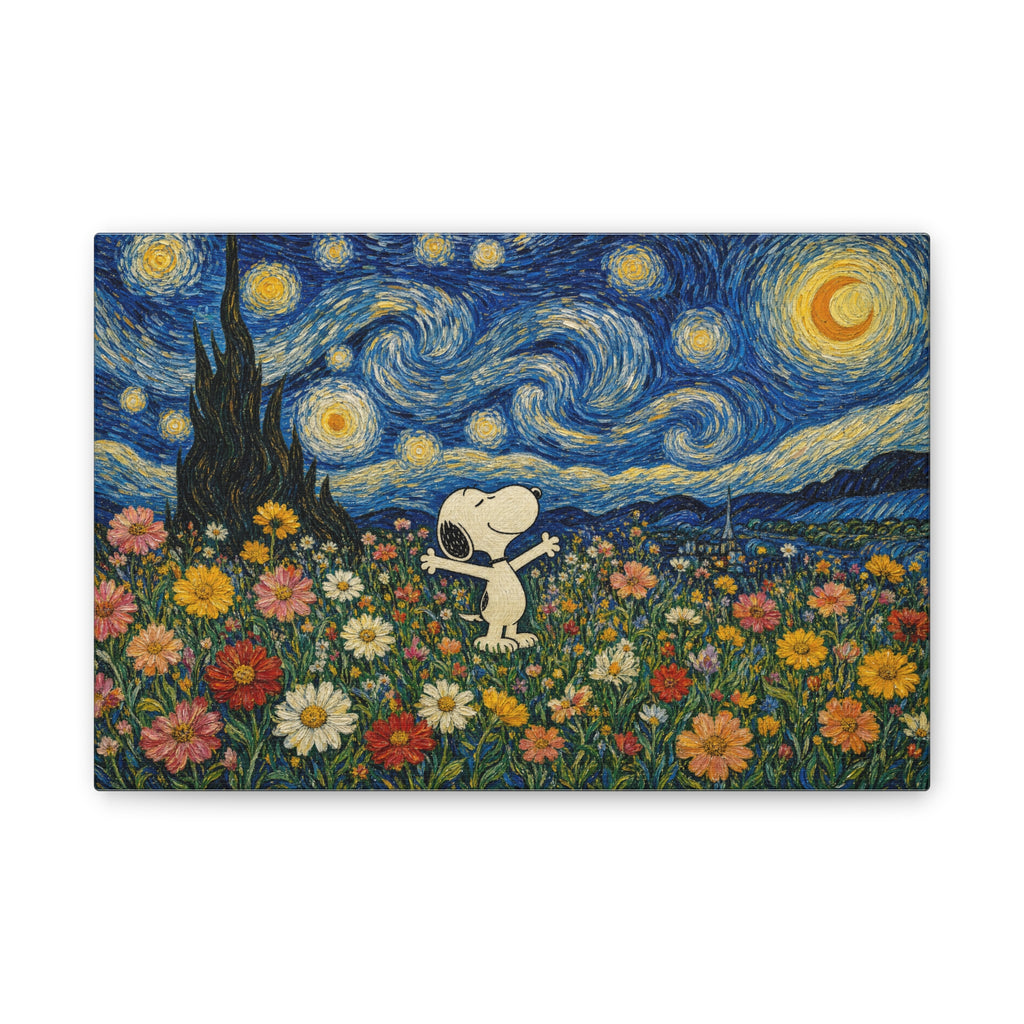 Starry Floral Field Canvas