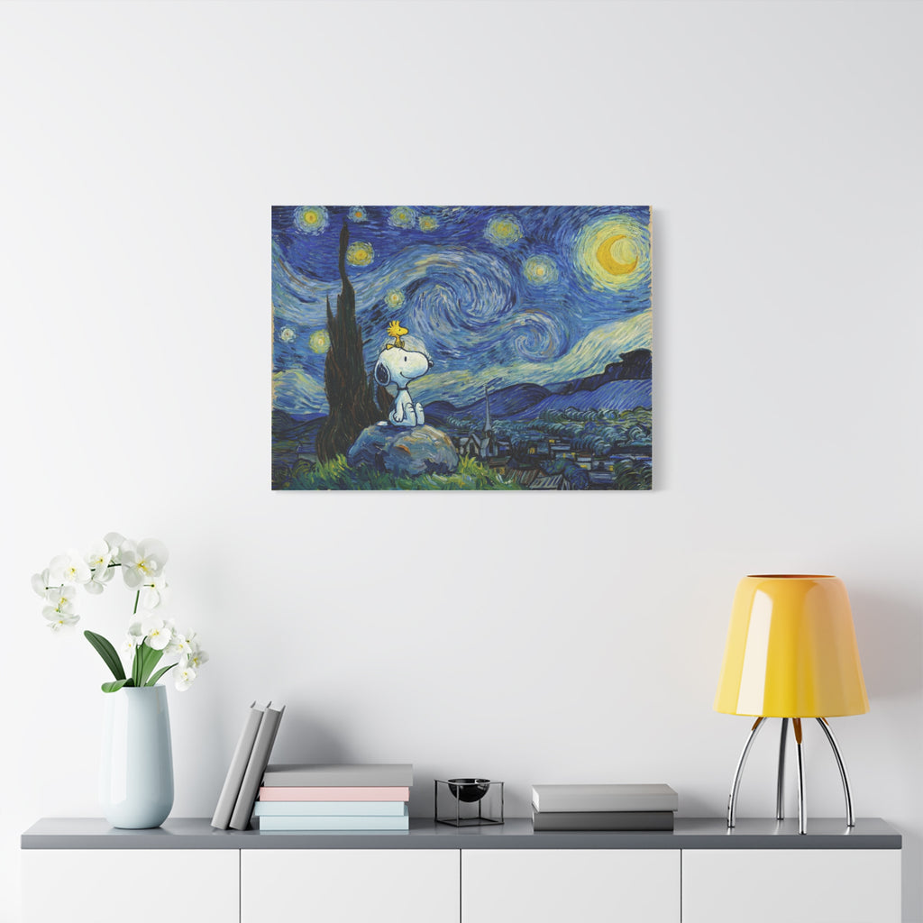 Snoopy Woodstock Starry Canvas