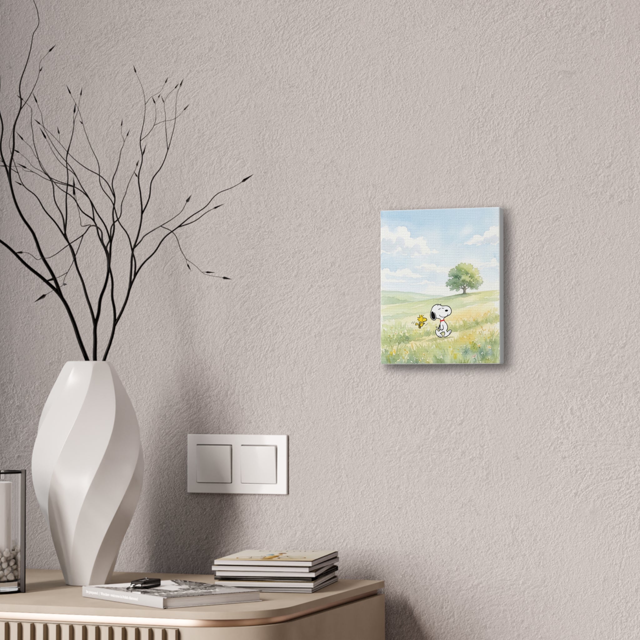 Snoopy and Woodstock Meadow Canvas