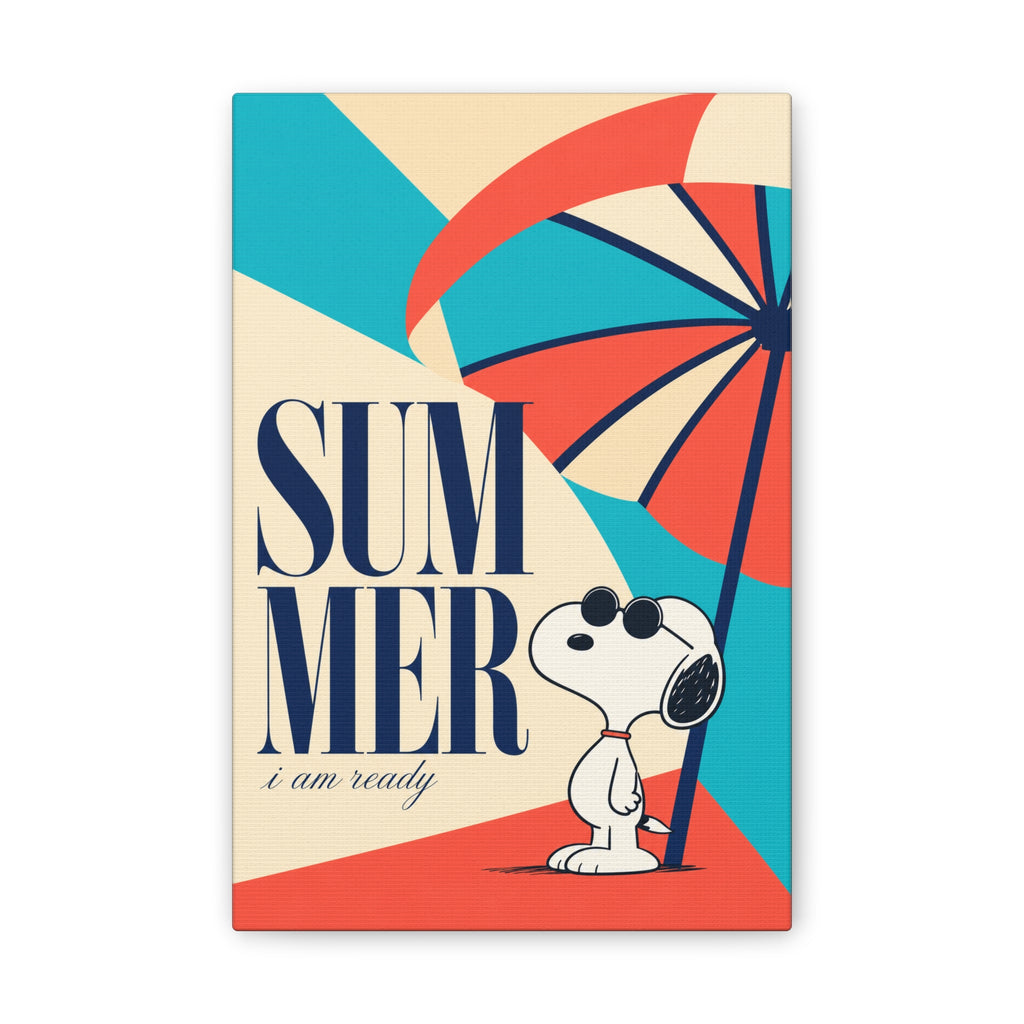 Retro Umbrella Beach Canvas