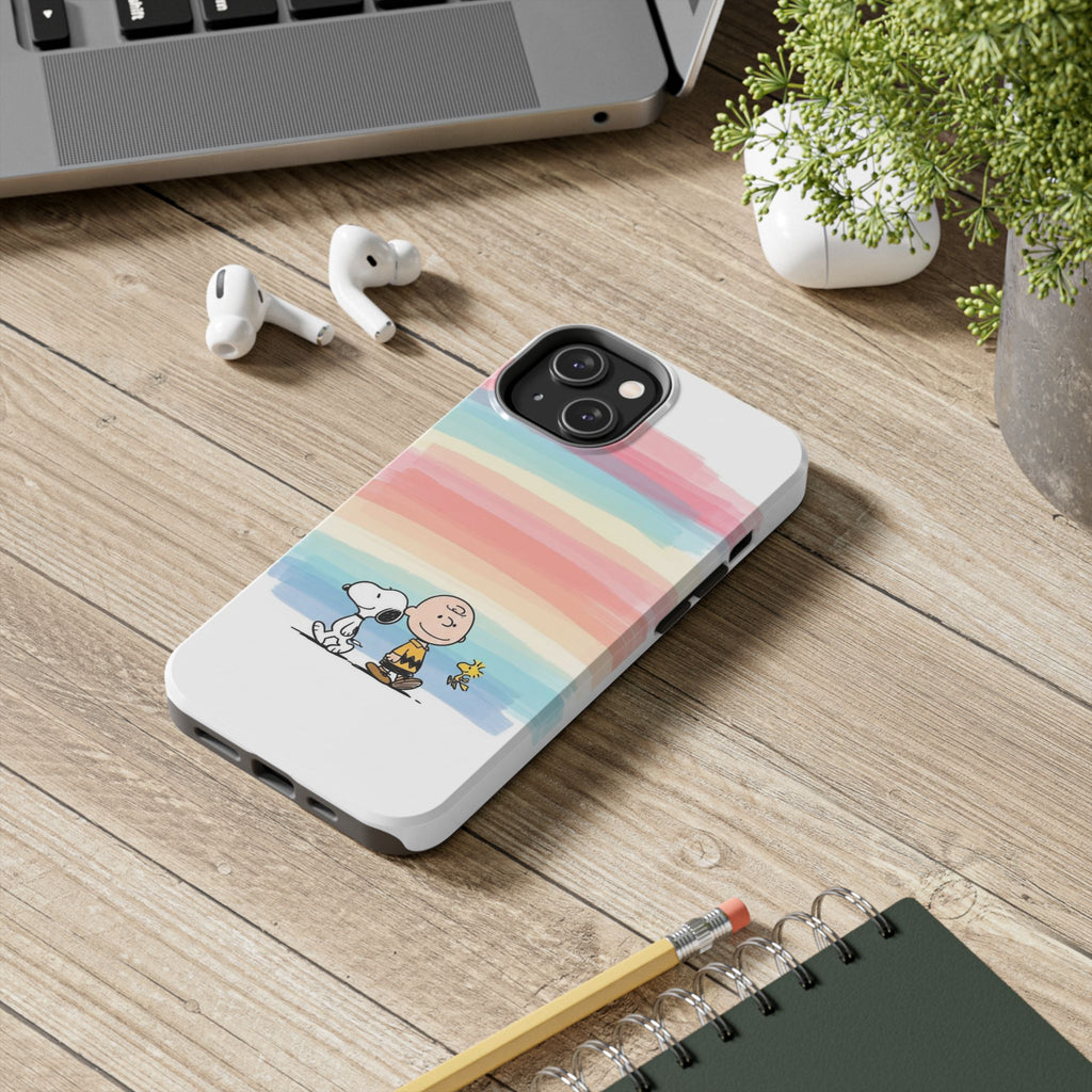 Pastel Stripe Peanuts Phone Case