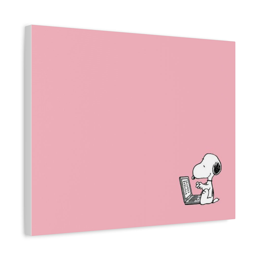 Snoopy on Laptop Canvas