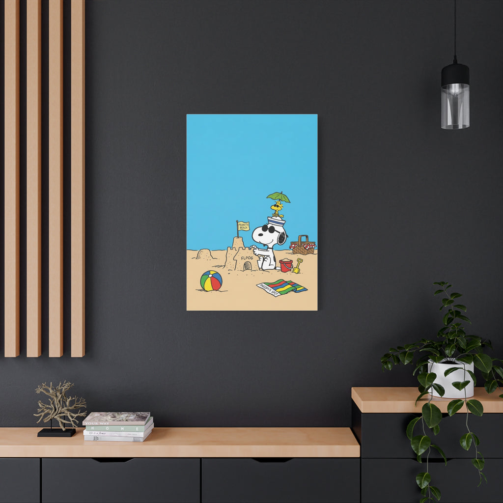 Snoopy Beach Scene Canvas