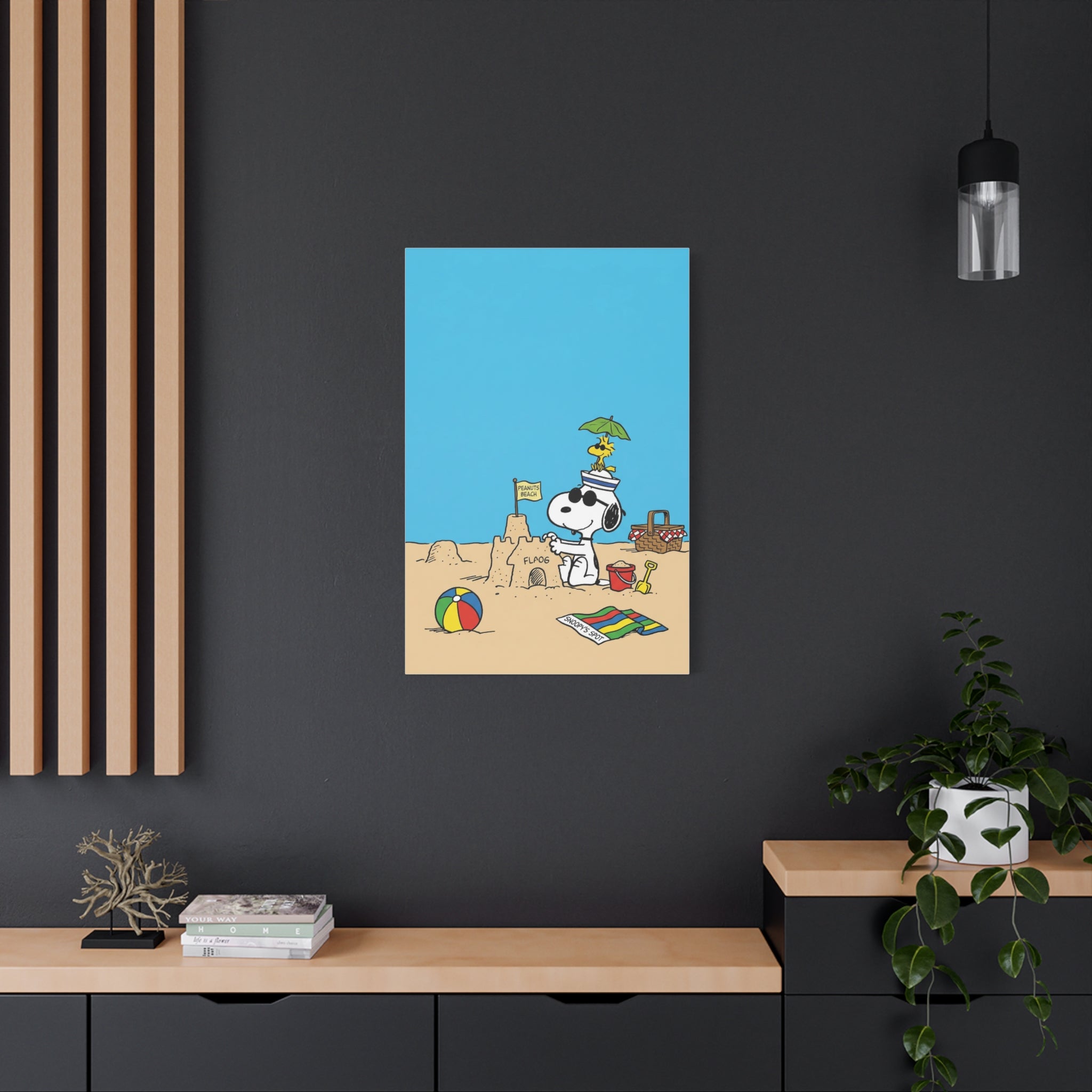 Snoopy Beach Scene Canvas