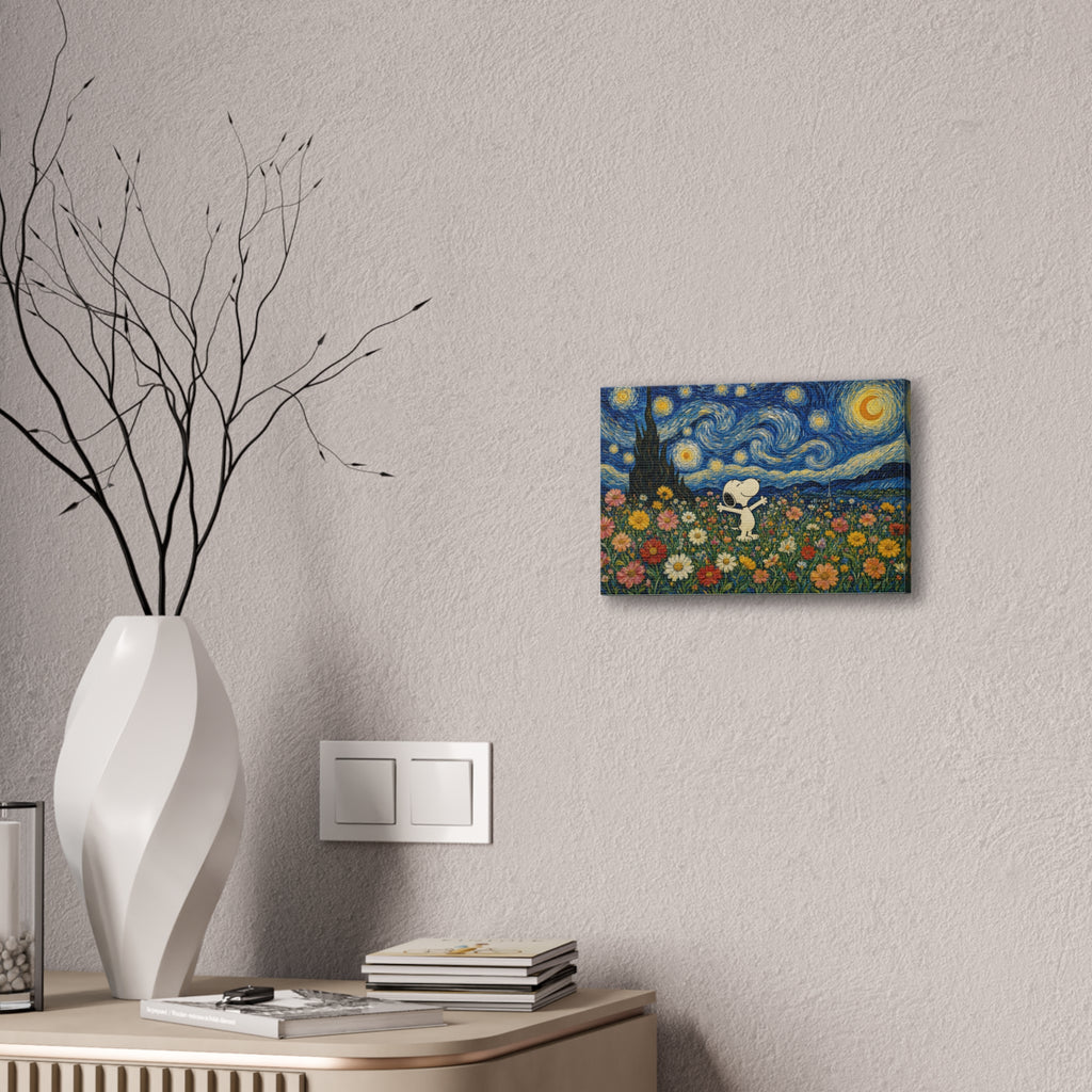 Starry Floral Field Canvas