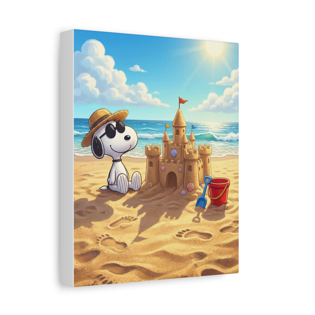 Snoopy At Beach Canvas