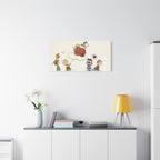 Flying Doghouse Peanuts Characters Canvas