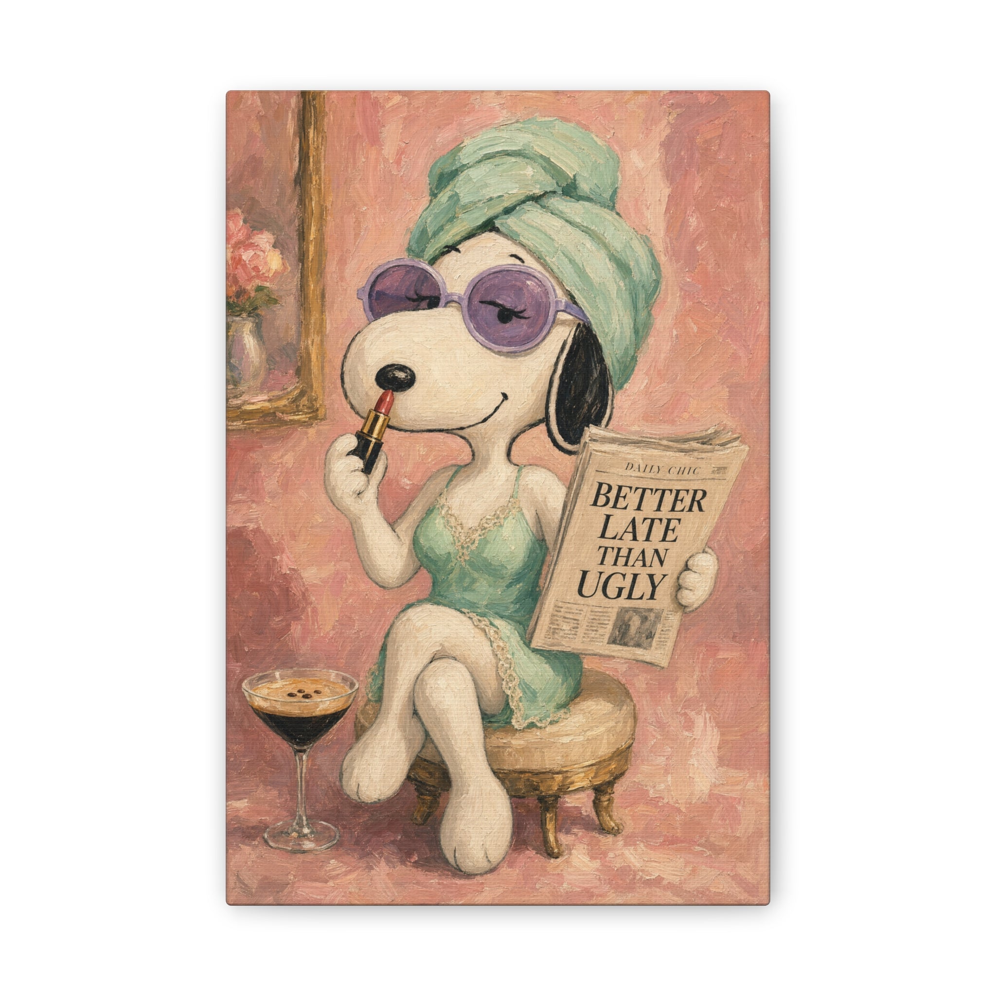 Snoopy Glamour Illustration Canvas