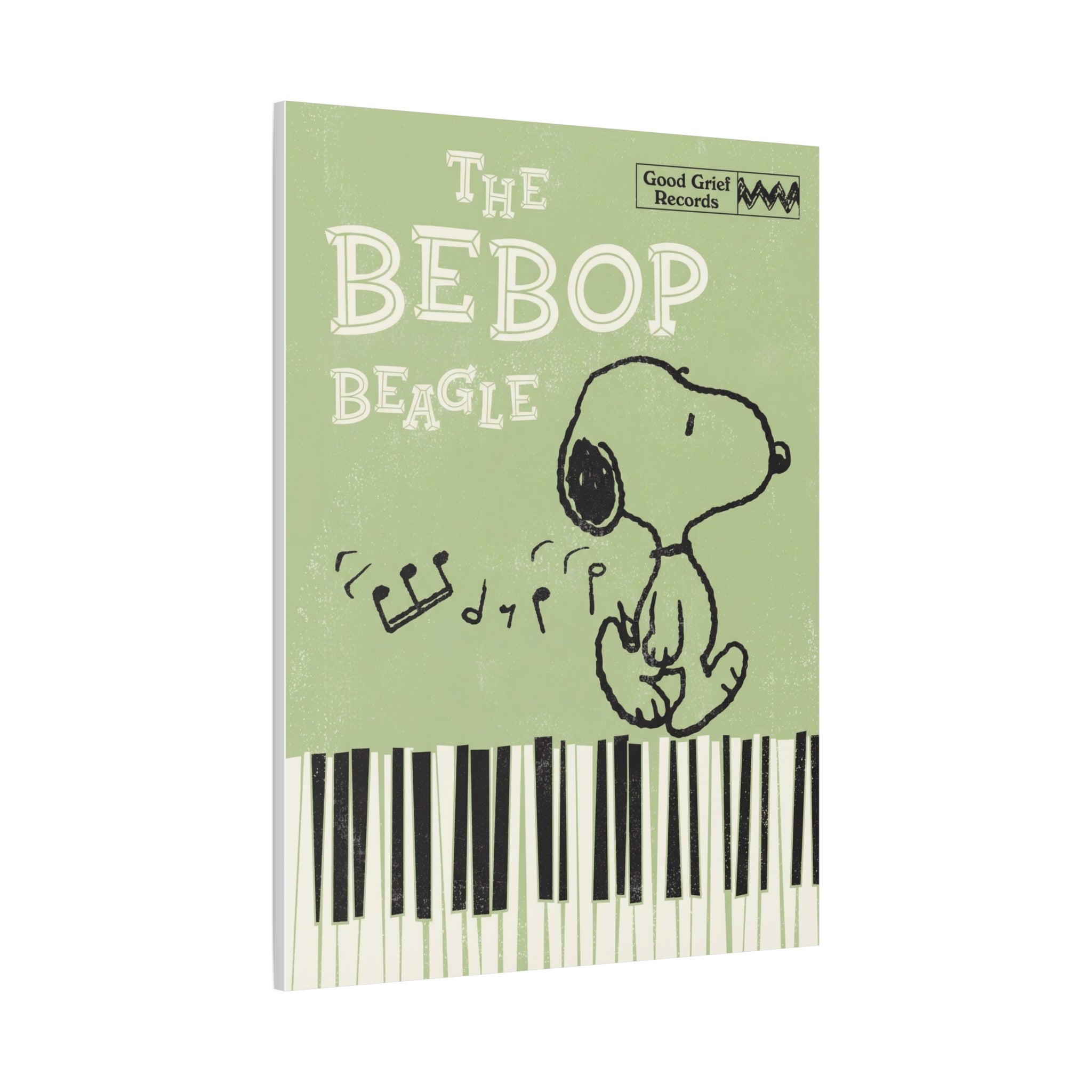 Bebop Beagle Piano Illustration Canvas