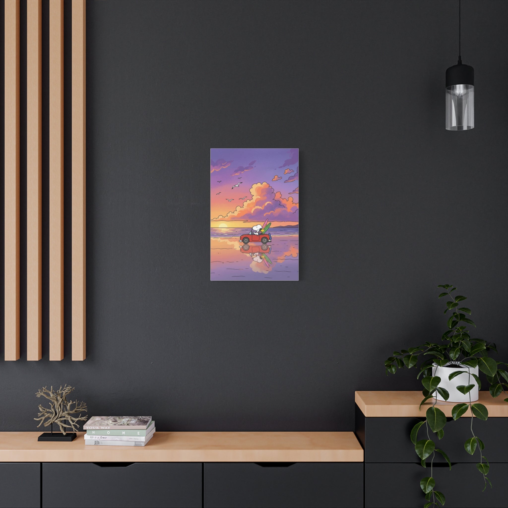 Snoopy Surf Sunset Canvas