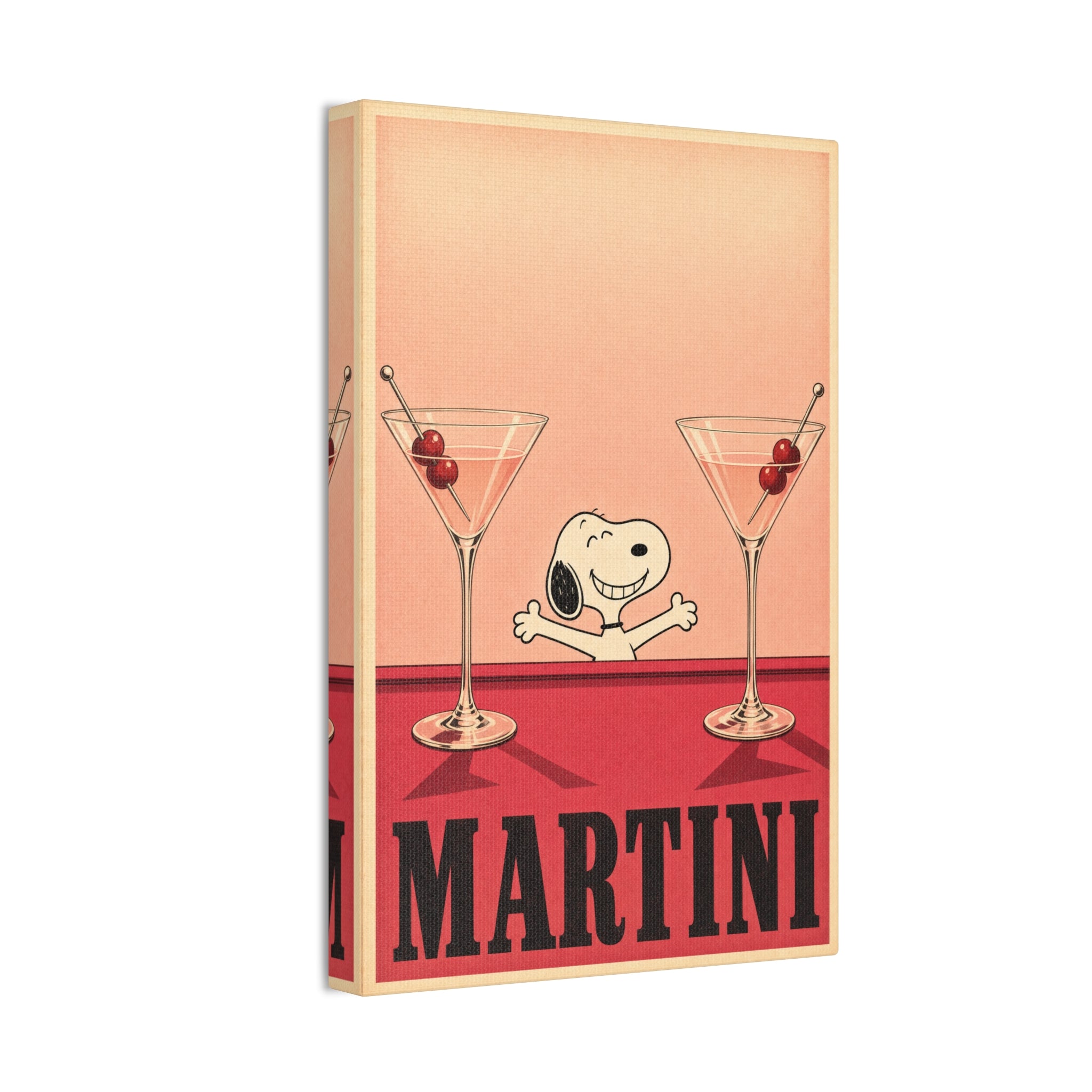 Snoopy Martini Poster Canvas