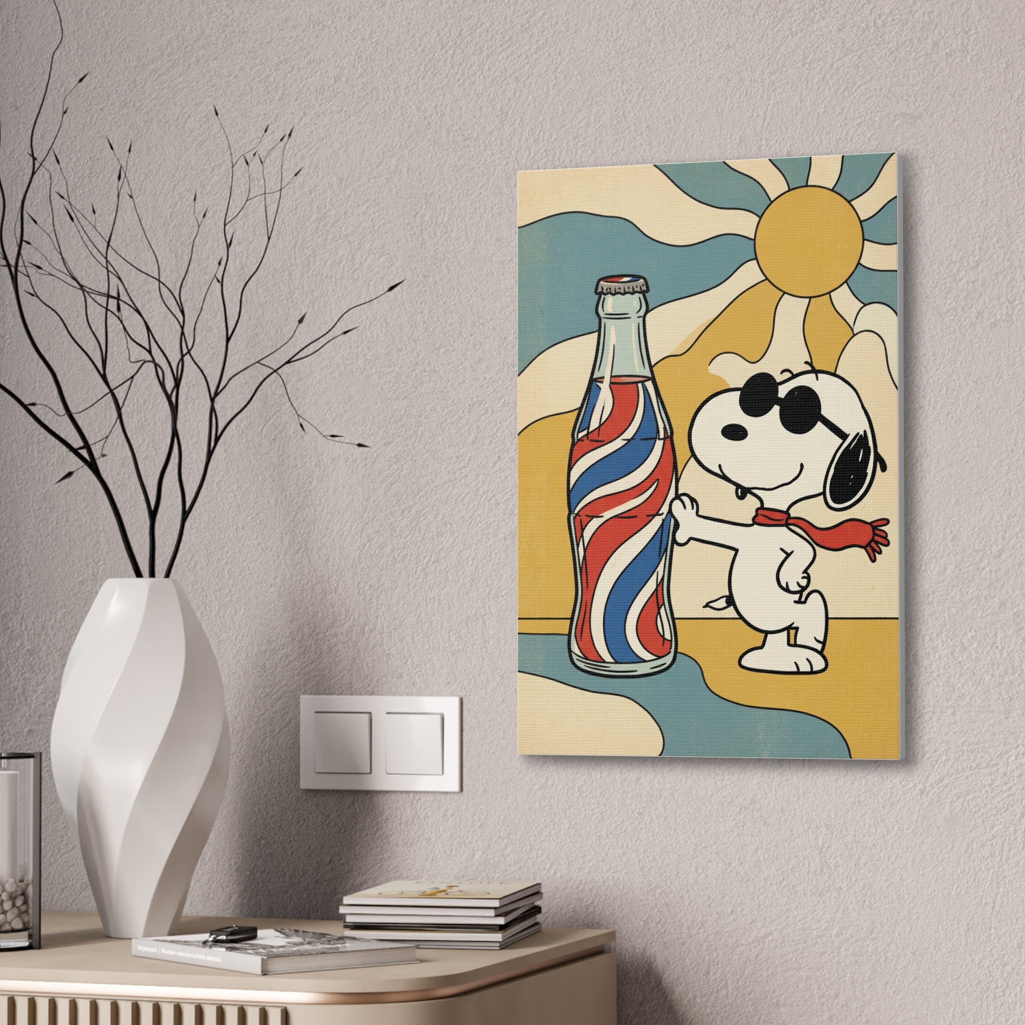 Retro Snoopy Soda Bottle Canvas
