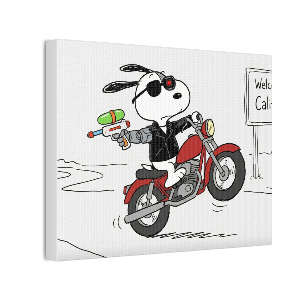 Biker Dog Water Gun Canvas