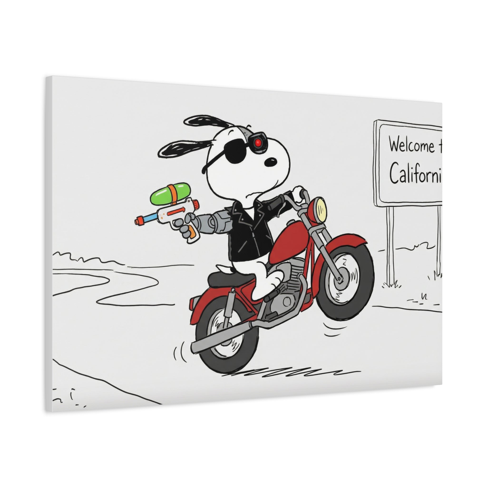 Biker Dog Matte Canvas