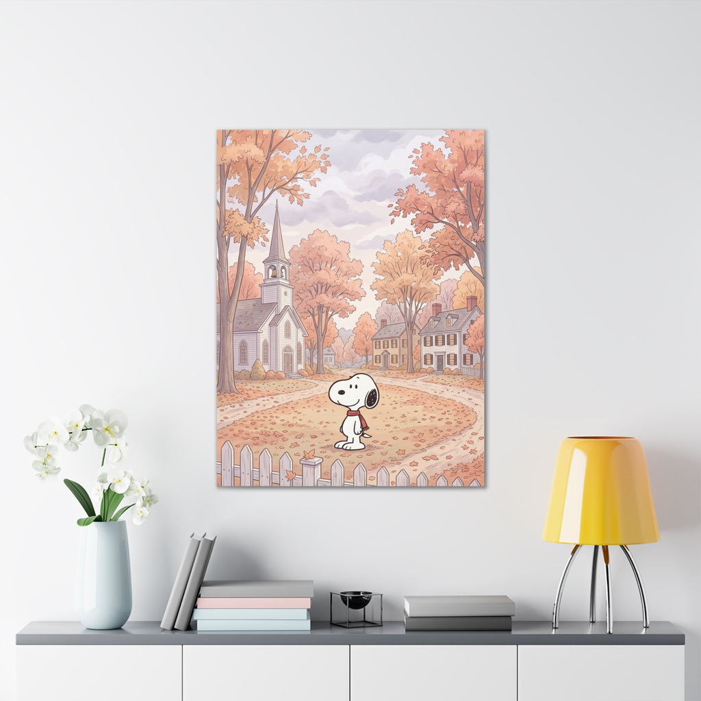 Snoopy Autumn Village Canvas