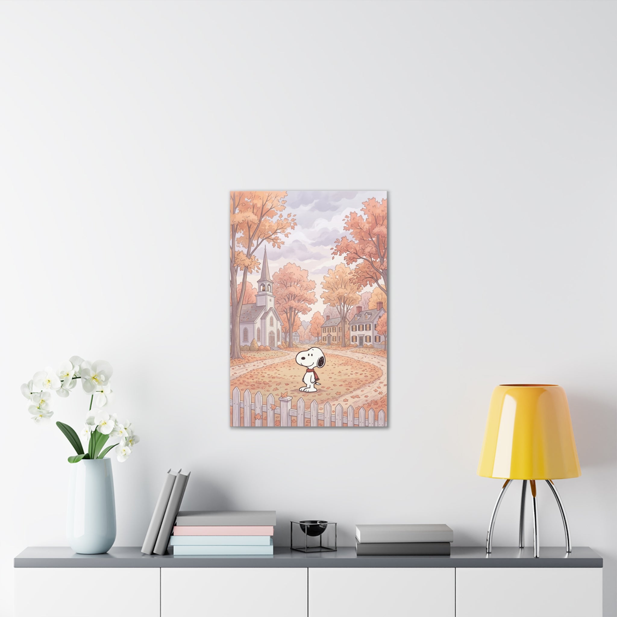Snoopy Autumn Village Canvas