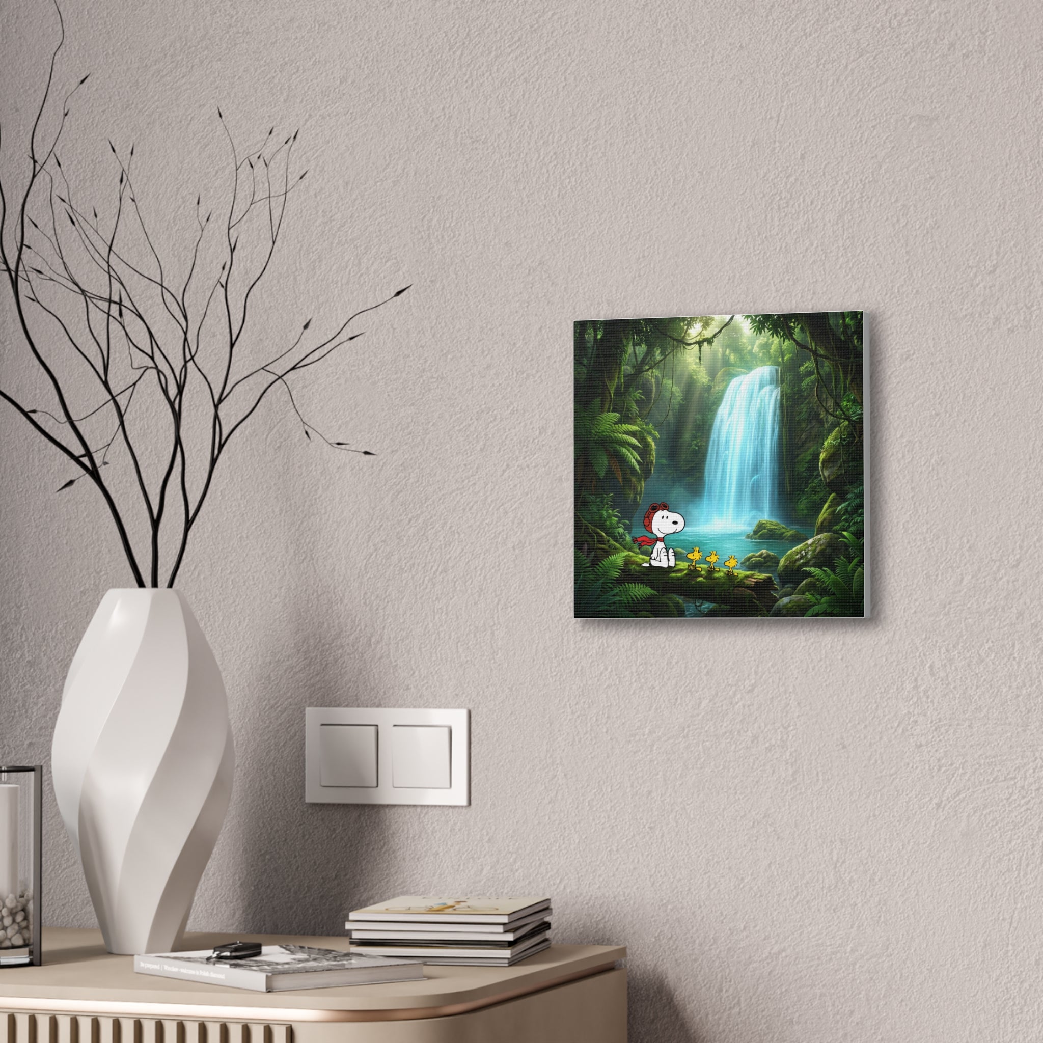Snoopy Waterfall Canvas