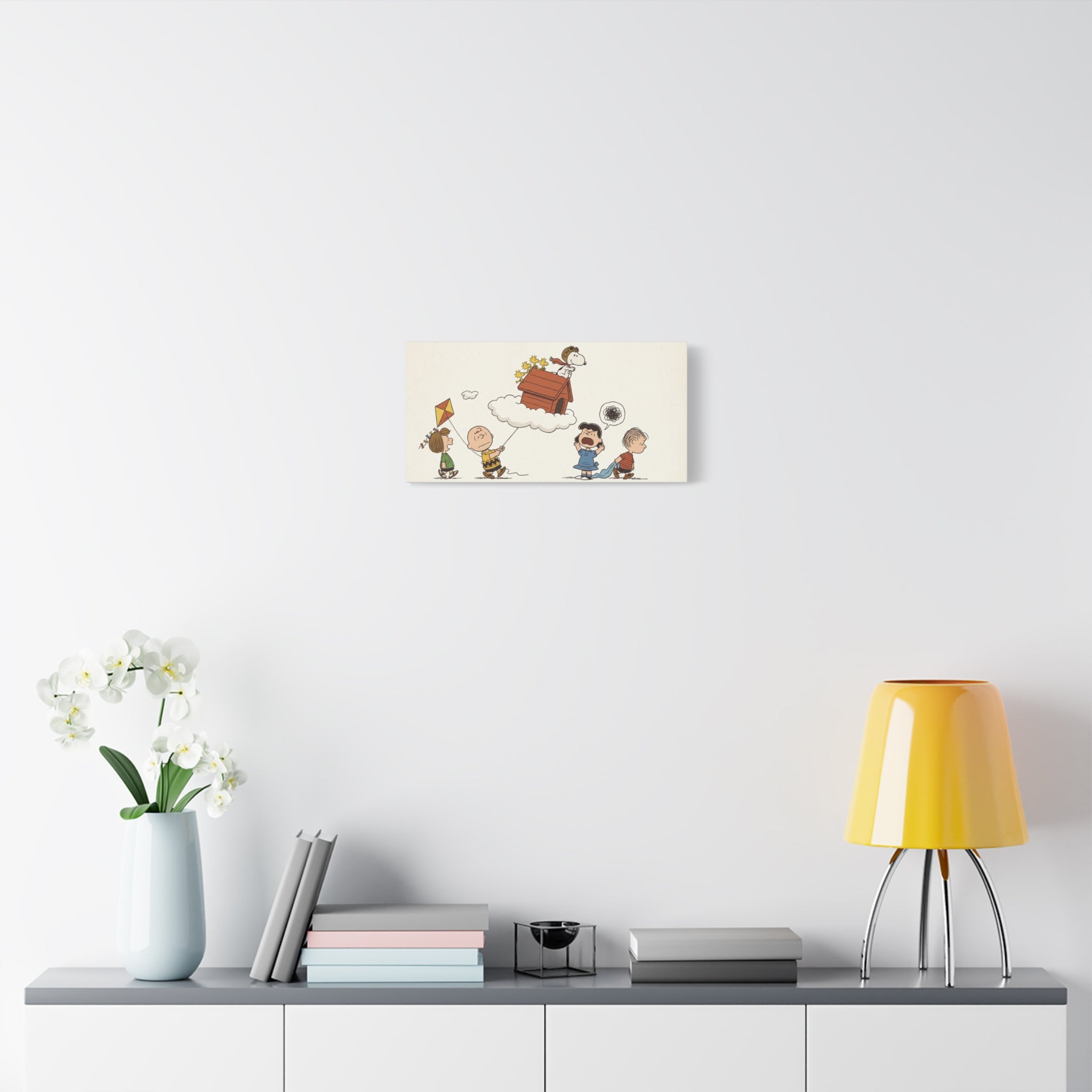 Flying Doghouse Peanuts Characters Canvas
