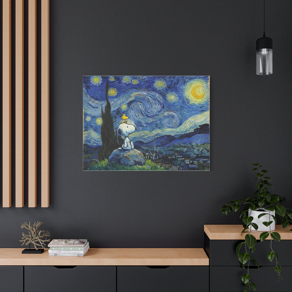 Snoopy Woodstock Starry Canvas