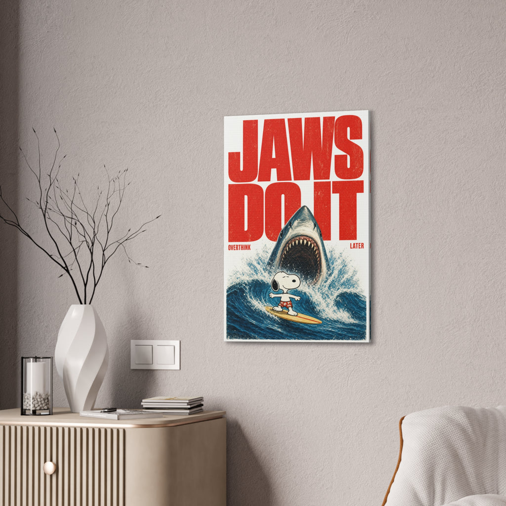 Shark Surf Illustration Canvas