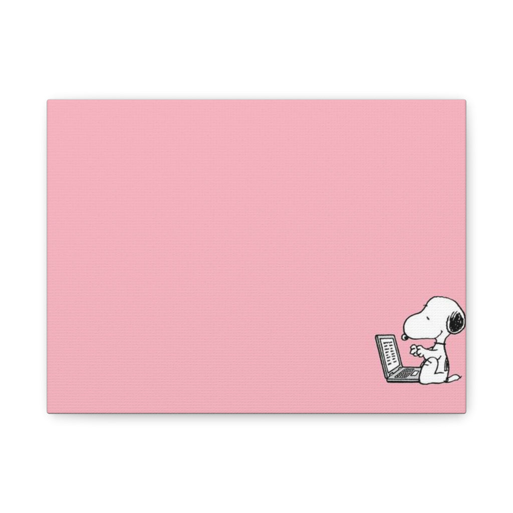 Snoopy on Laptop Canvas