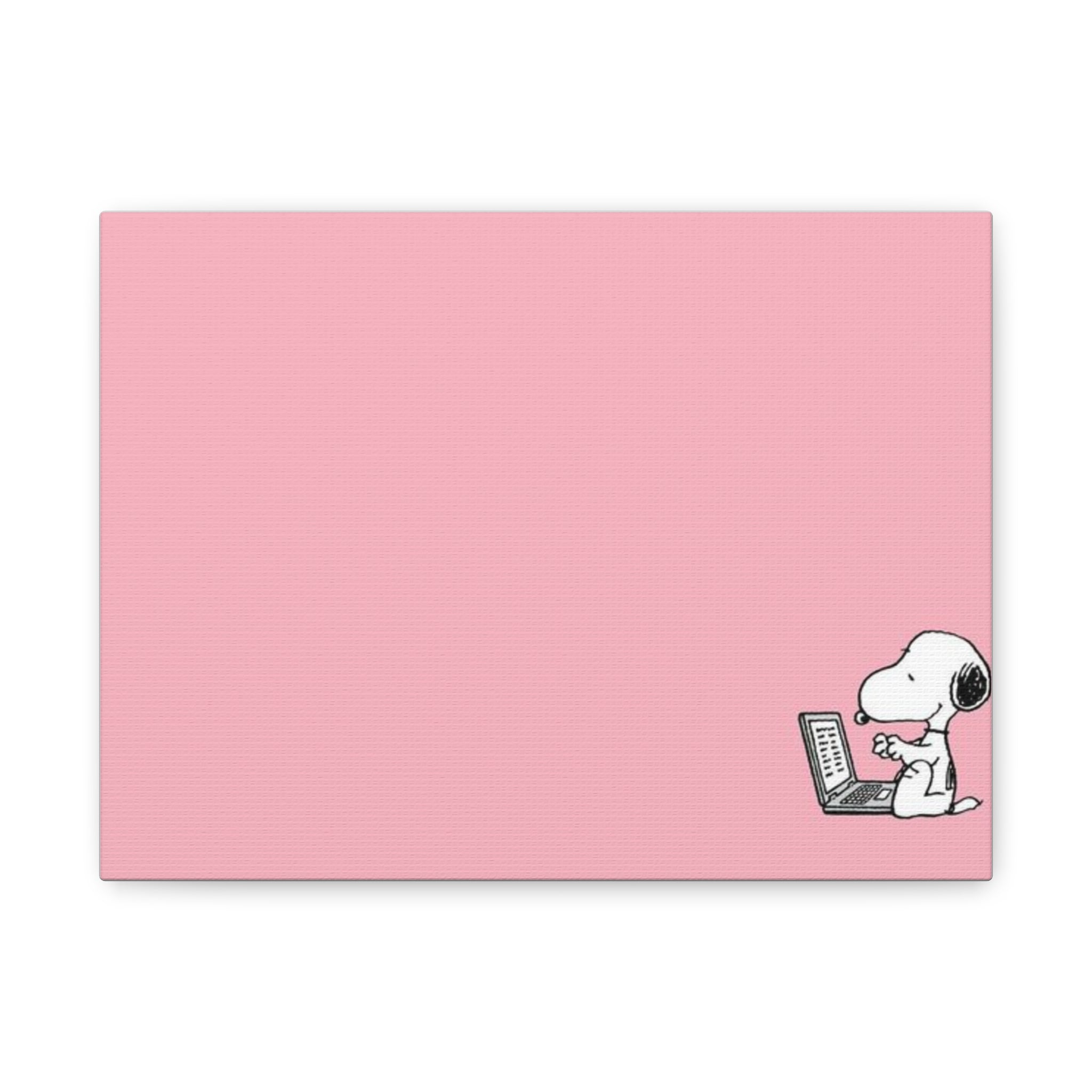 Snoopy on Laptop Canvas