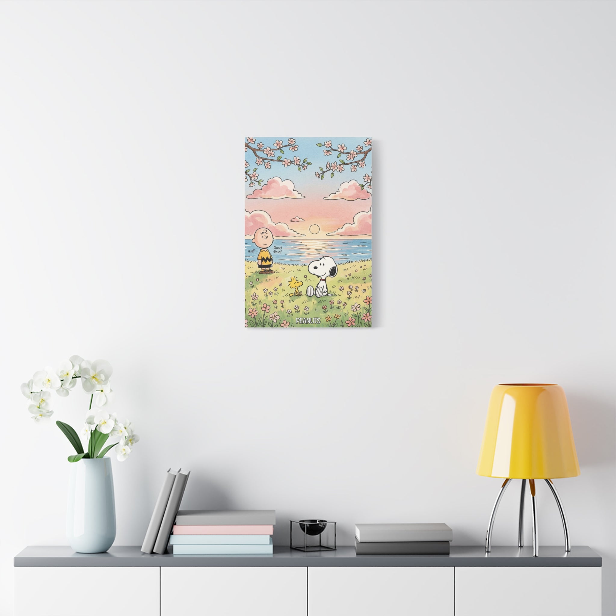 Snoopy Charlie Sunset Canvas