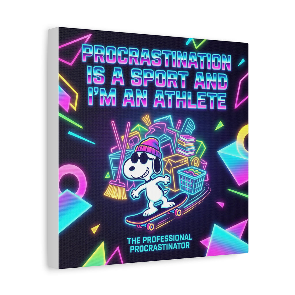 Procrastination Sport Snoopy Canvas