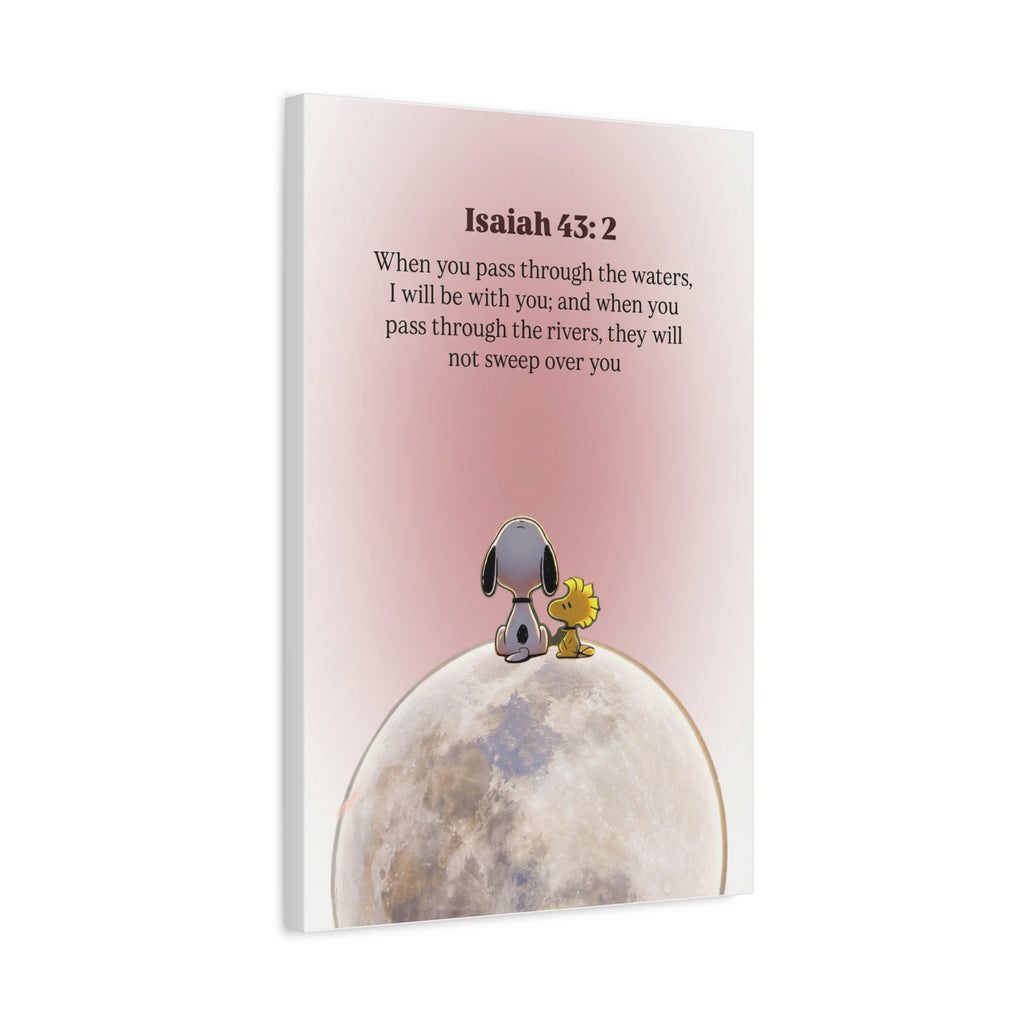 Isaiah 43:2 Snoopy Canvas