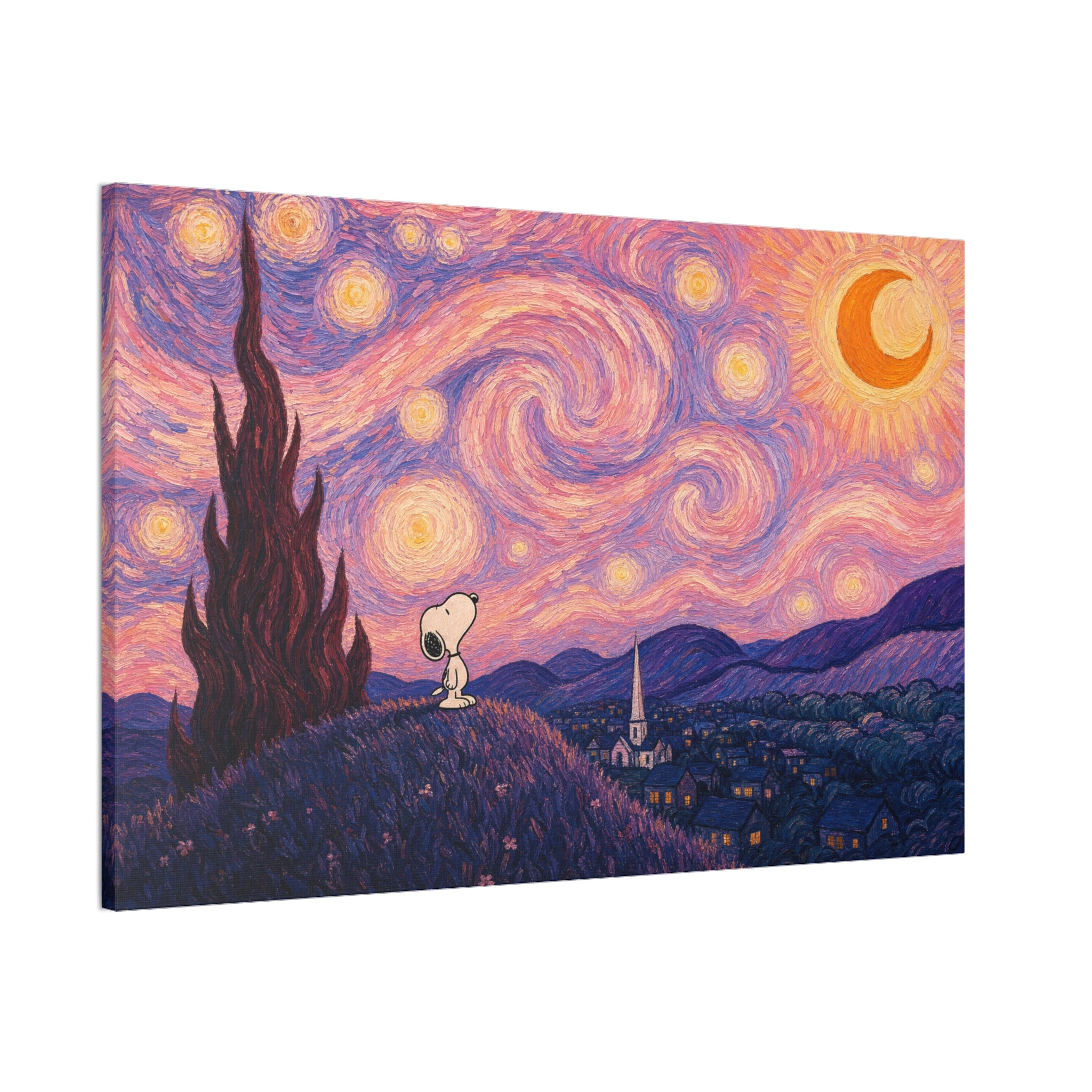 Snoopy Starry Night Canvas