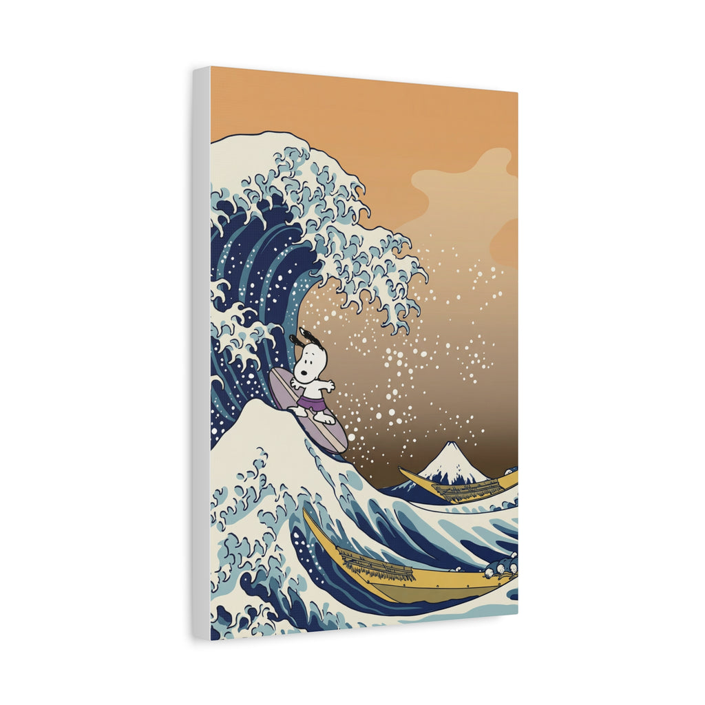 Surfing Snoopy Wave Canvas