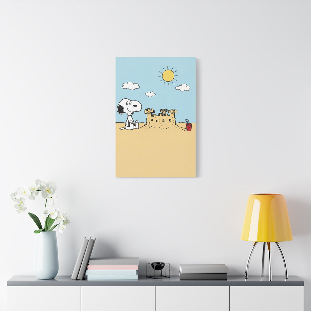 Snoopy Beach Sandcastle Canvas