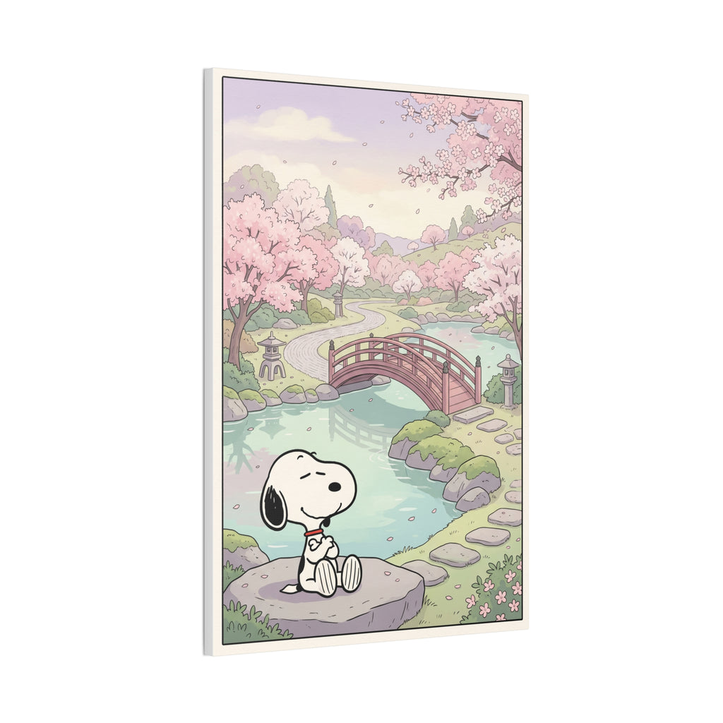 Snoopy Cherry Blossom Scene Canvas