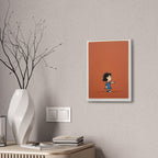 Girl Pointing Illustration Canvas