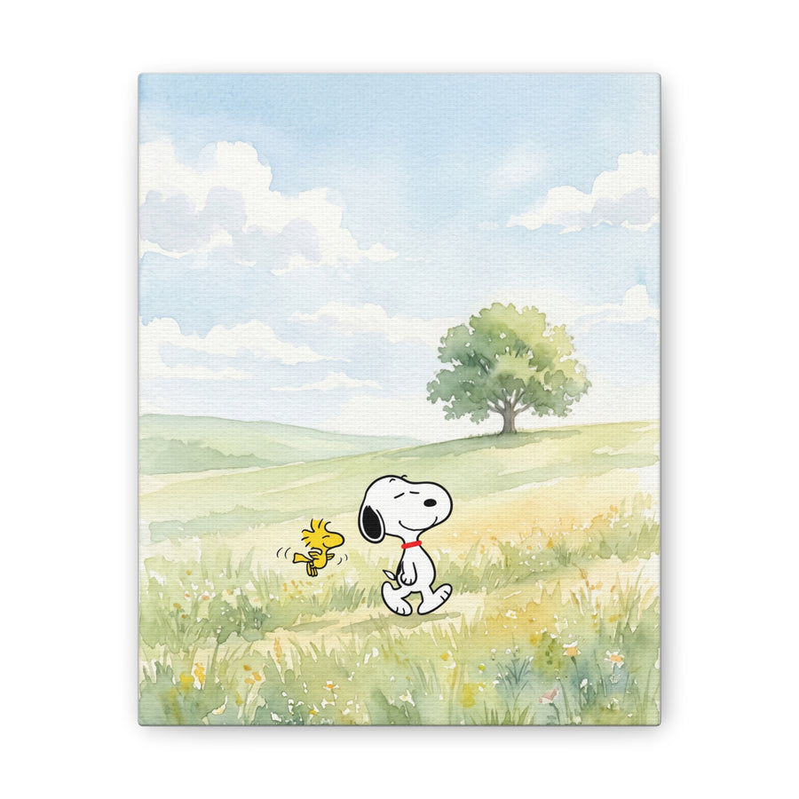 Snoopy and Woodstock Meadow Canvas