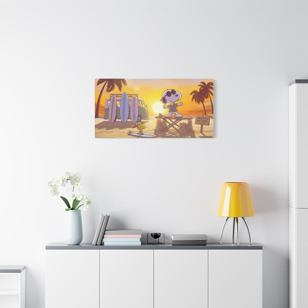 Surfing Snoopy Matte Canvas