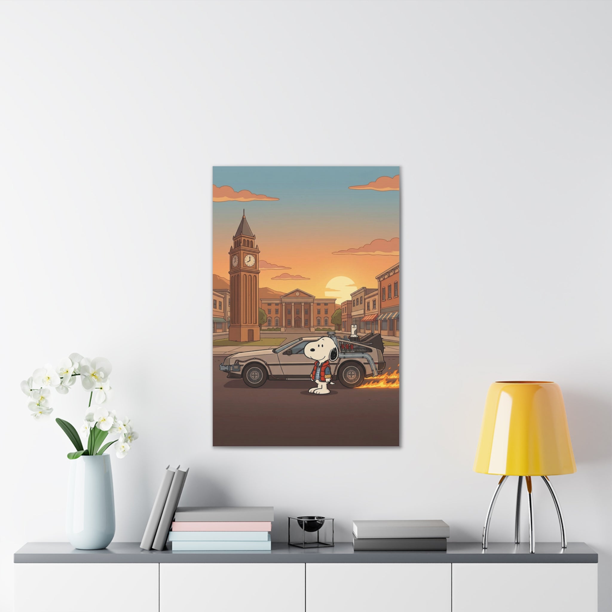 Snoopy DeLorean Canvas