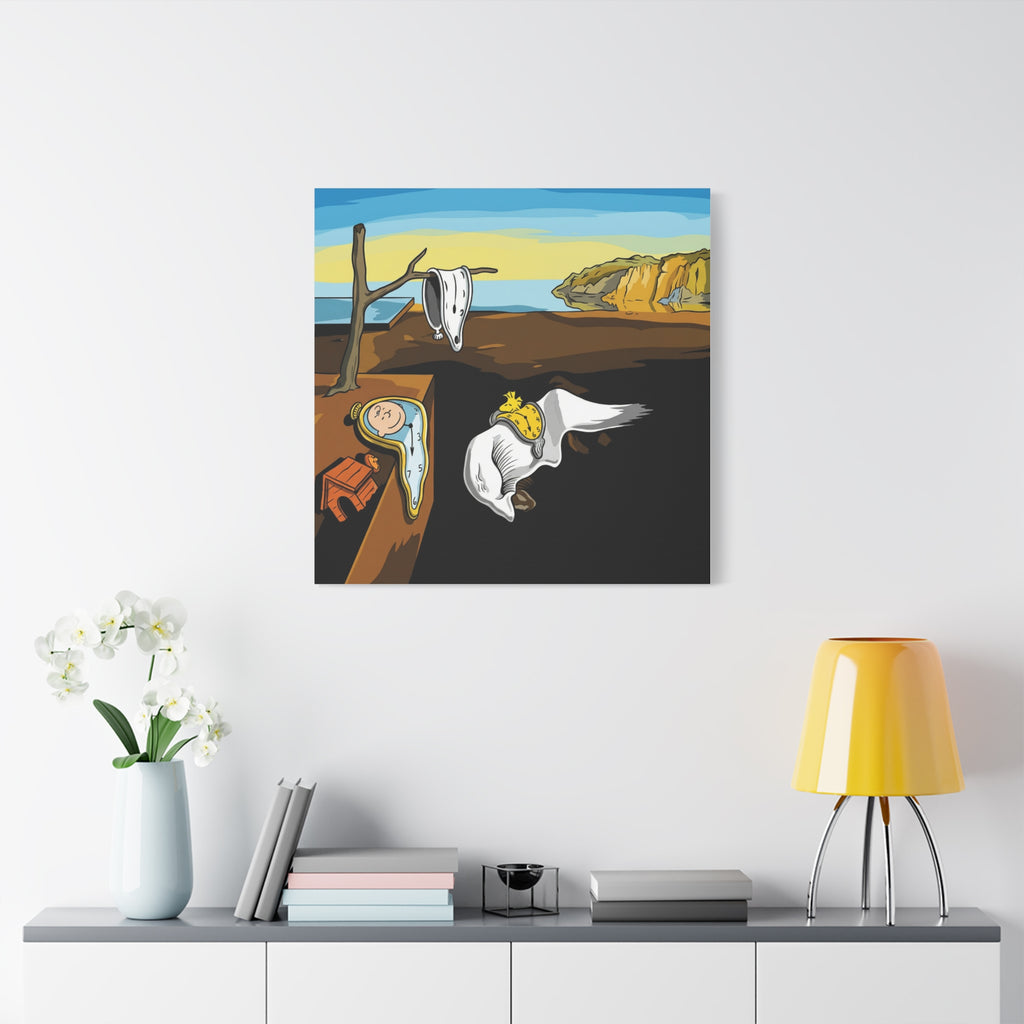 Melting Clocks Snoopy Canvas
