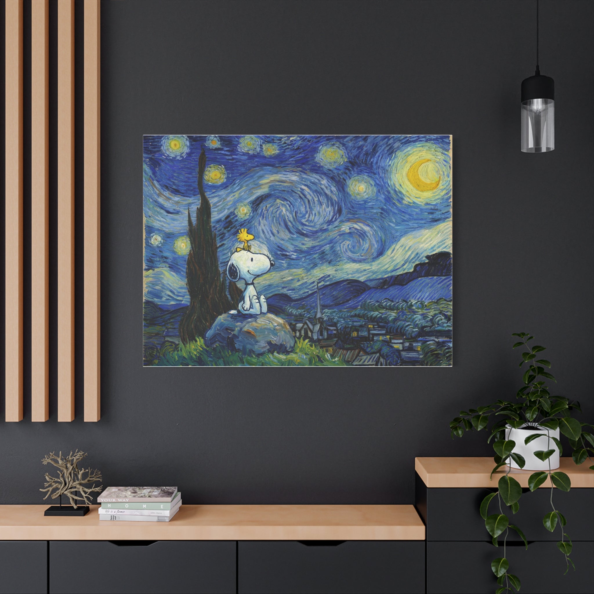 Snoopy Woodstock Starry Canvas