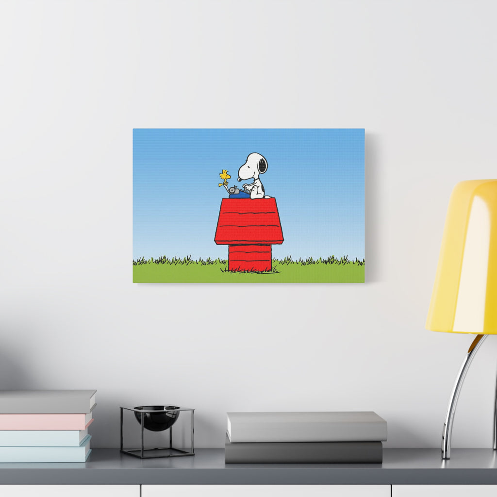 Snoopy on Red Doghouse Canvas