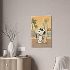 Snoopy Surfing Beach Scene Canvas