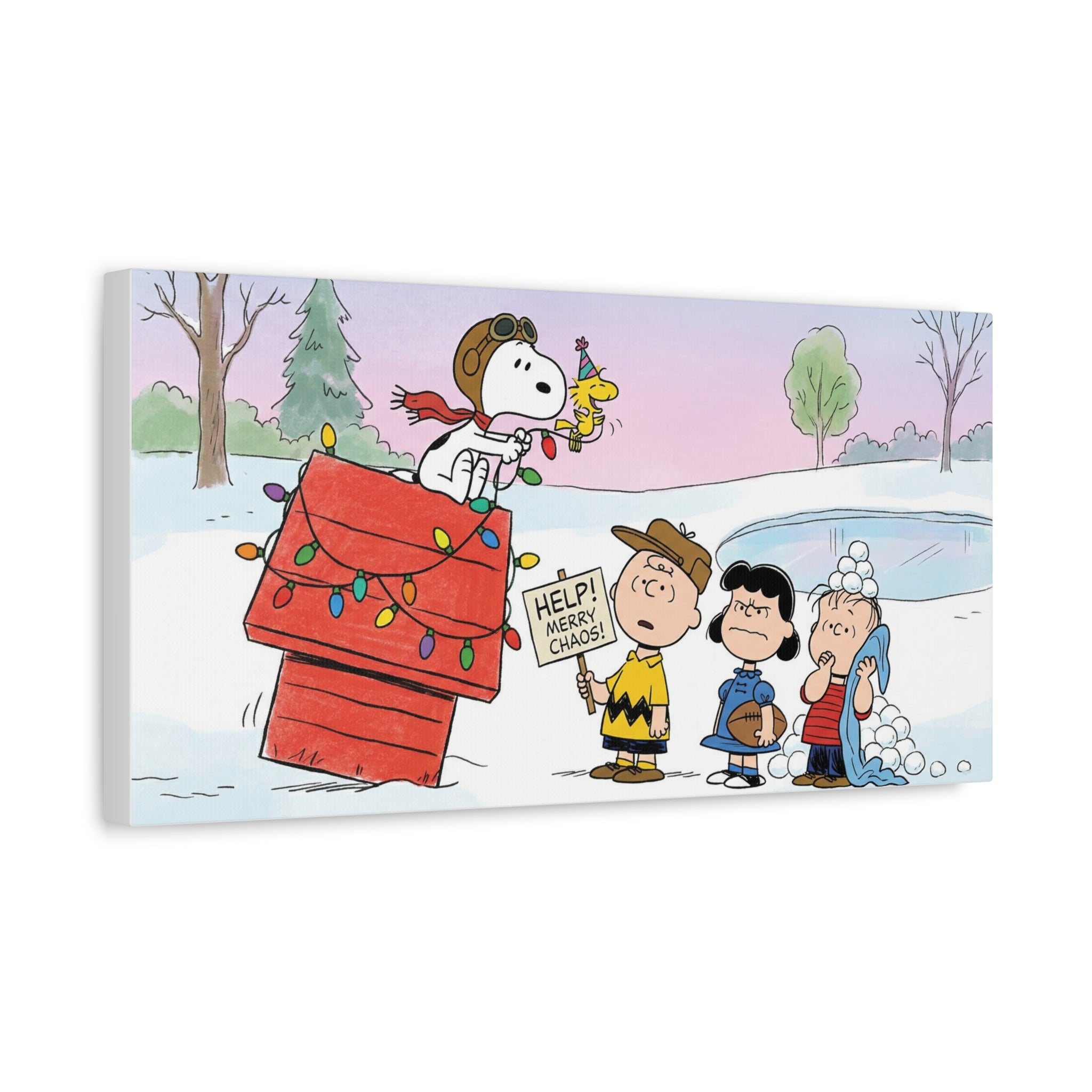 Snoopy Woodstock Holiday Canvas