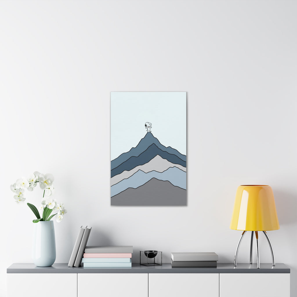 Snoopy on Mountain Canvas