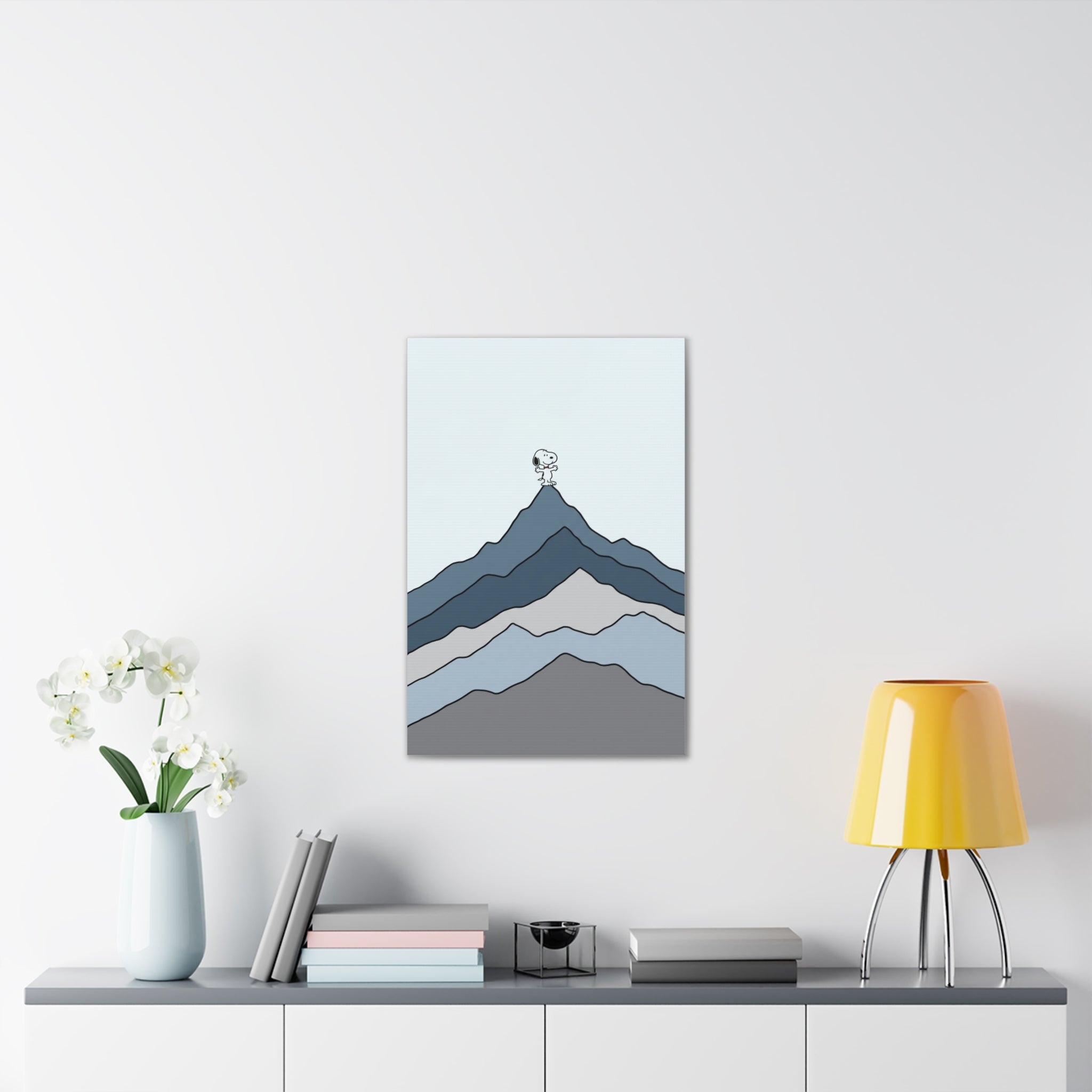 Snoopy on Mountain Canvas
