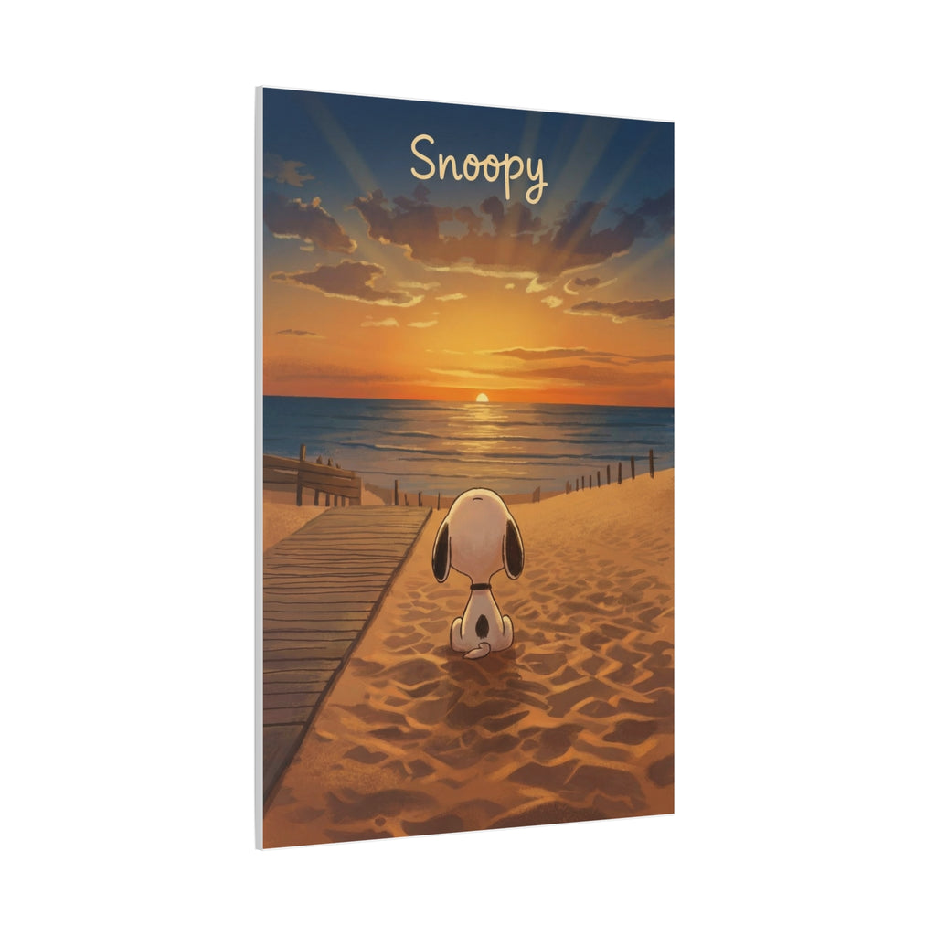 Snoopy Beach Sunset Canvas