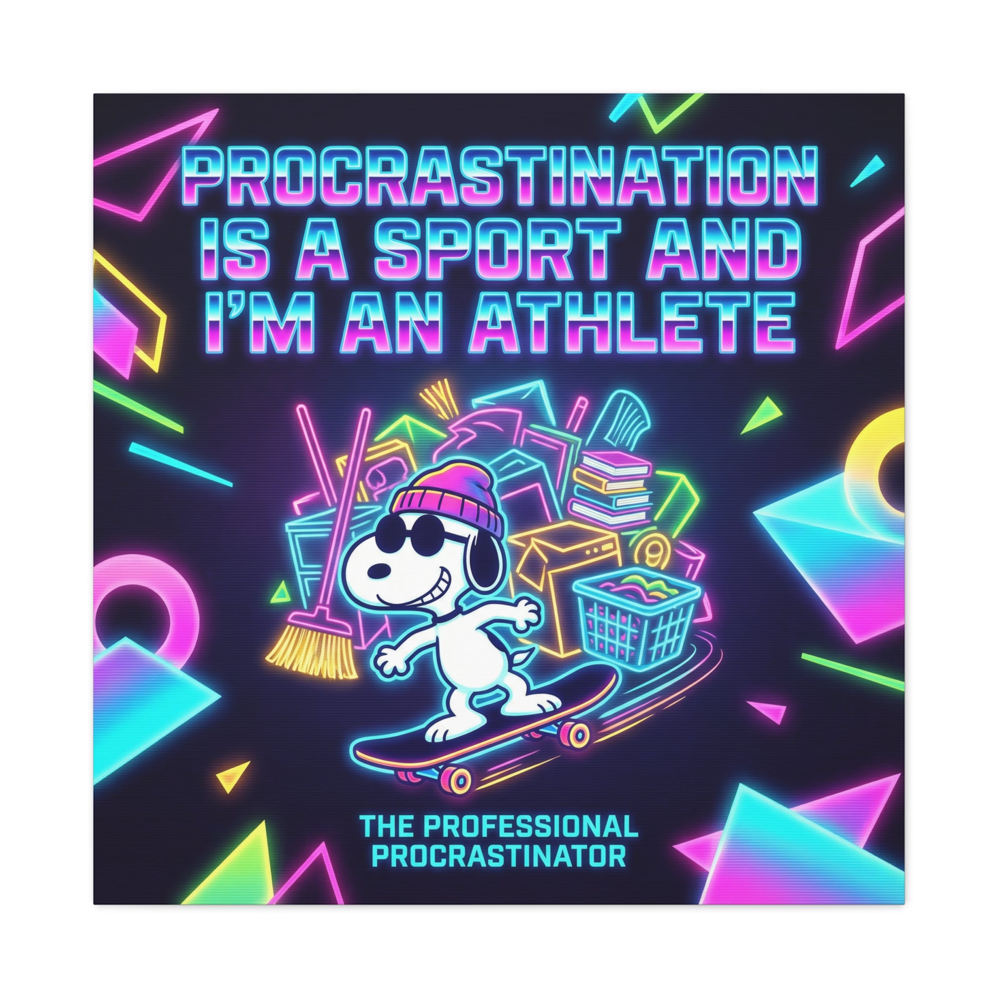 Procrastination Sport Snoopy Canvas